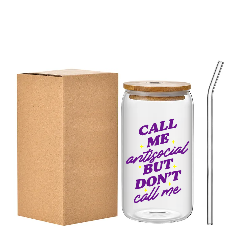 "Call me antisocial but don't call me" glass drinking jar