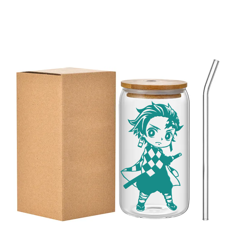 "Tanjiro" Glass drinking jar
