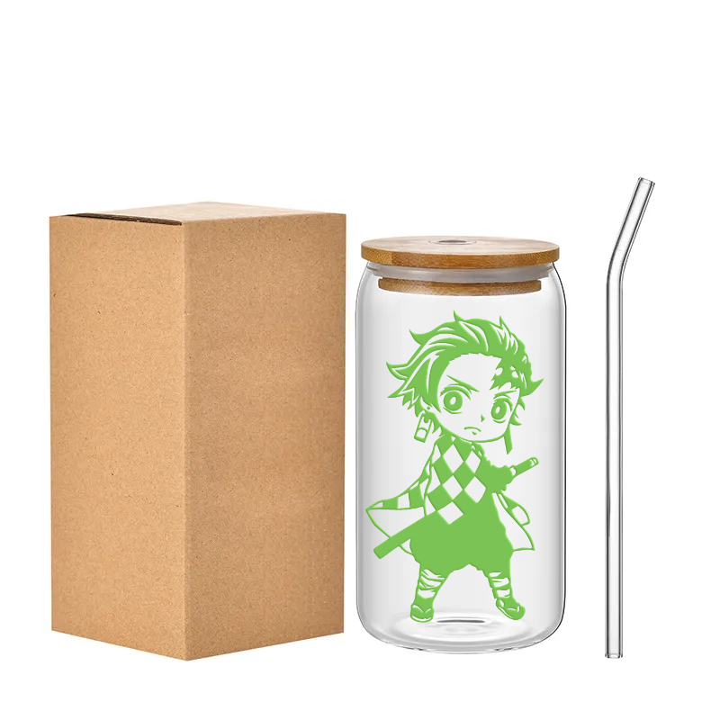"Tanjiro" Glass drinking jar