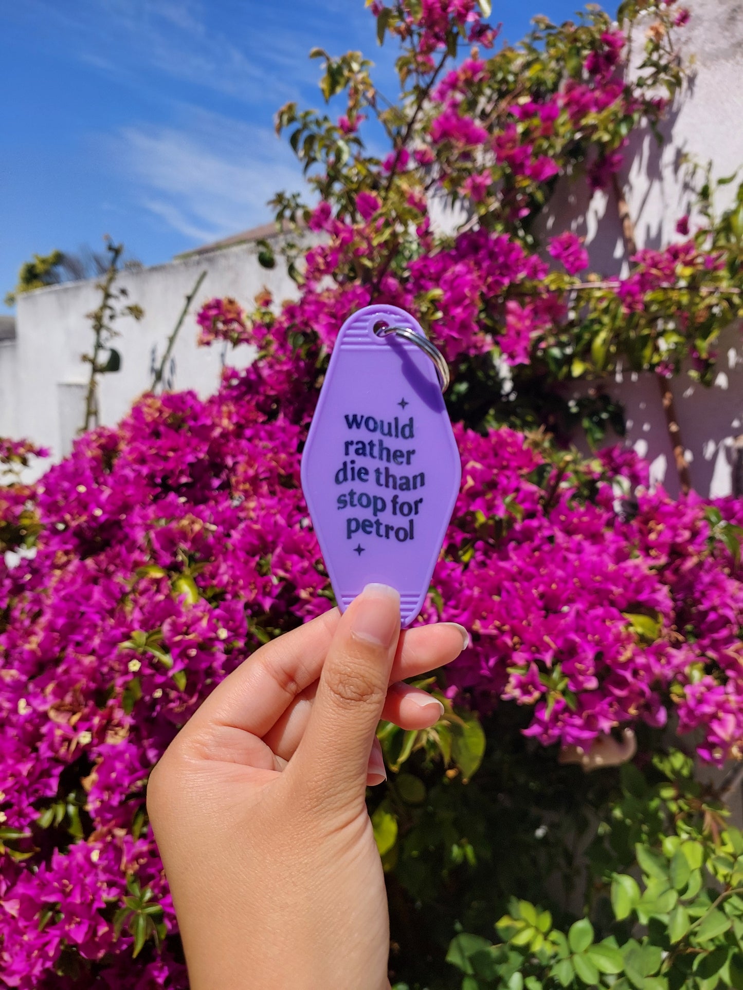 "Would rather die than..." Motel keyring