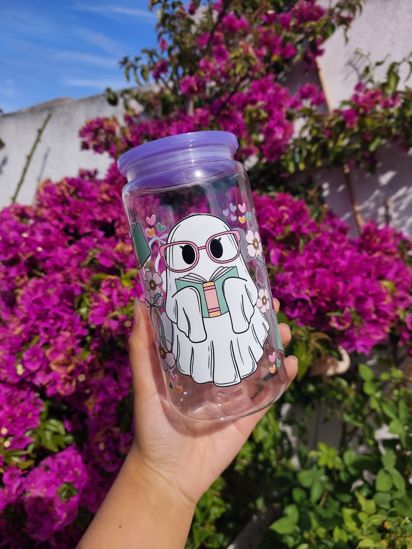 Ghost Reader Drinking Jar