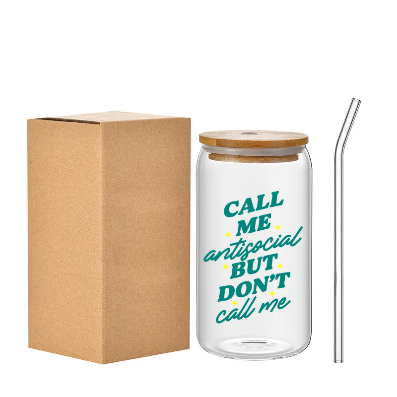 "Call me antisocial but don't call me" glass drinking jar